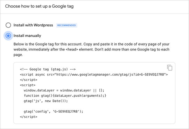 Google Analytics tracking code