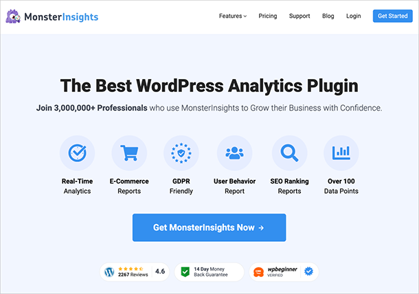 MonsterInsights, the Best WordPress Google Analytics plugin