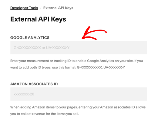 Add GA4 Measurement ID to Squaresapce