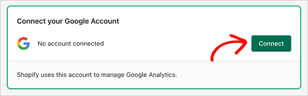 Connect Google account to Shopify