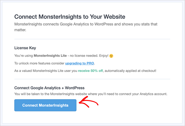 Connect MonsterInsights to GA4