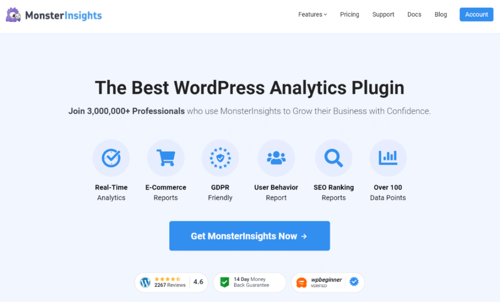 MonsterInsights WordPress Google Analytics plugin