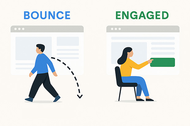 bounce-rate-vs-engagement-rate - OnePageGA Bounce rate vs engagement rate in Google Analytics 4