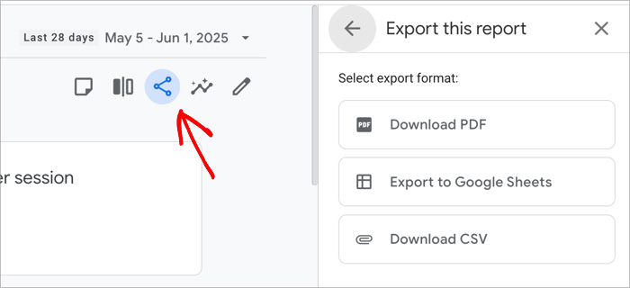 Download your custom GA4 report