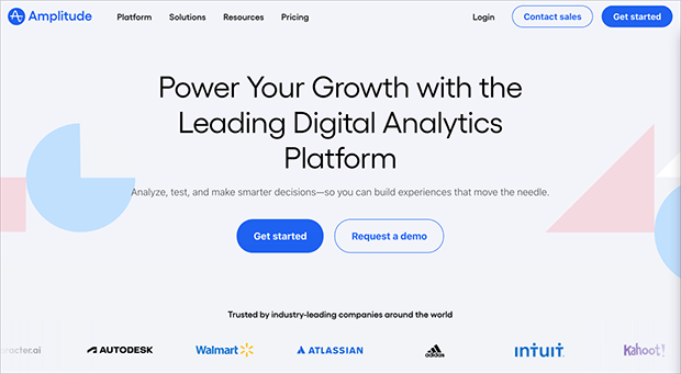 Amplitude analytics dashboard for user behavior and predictions.