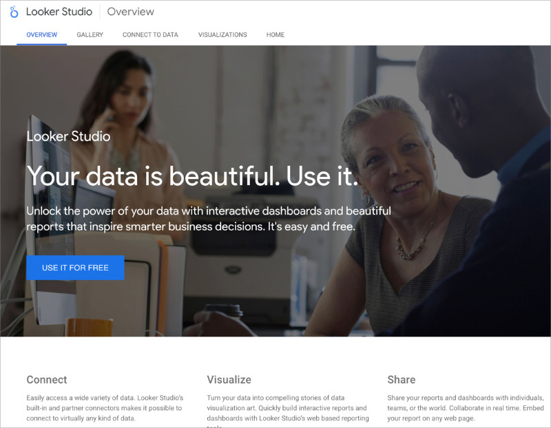 Looker-studio - OnePageGA Looker Studio Google Analytics reporting tool with custom GA4 templates