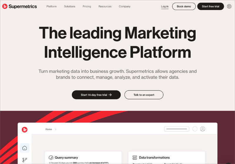 supermetrics - OnePageGA Supermetrics Google Analytics reporting tool exporting GA4 data to Sheets